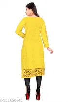 Net Kurti for Women,  Yellow  