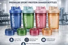 Protein Shaker Bottle for Protein Mixes Leak-proof BPA Free 3-Layer Protein Shaker with Supplement Pill Storage Container 800 ML 