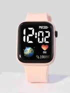 Square Dial Digital Watch for Kids (Pink)