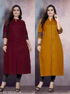 Cotton Blend Kurti for Women, Pack of 2 