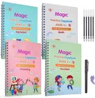 Combo of 4 Pcs Book with Pen, Grip & 10 Pcs Refills for Kids (Multicolor, Set of 4)