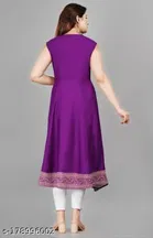 Anarkali Rayon Solid Kurti for Women 
