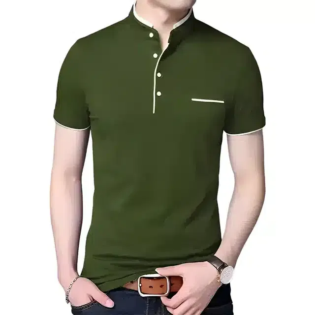 T-Shirt for Men (Olive, XL)