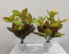 Plastic Artificial Flower With Pot,Multicolour,Set Of 2