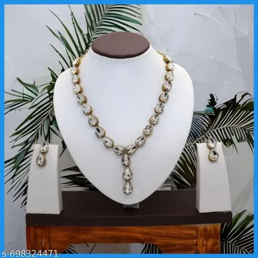 Stylish Kundan & Alloy Women’S Jewellery Set for Women, White