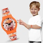 LORETTA Silicone Straps Analog Watch for Kids (Orange)