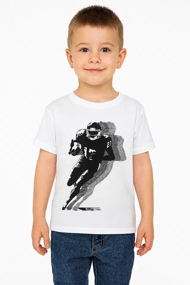 Round Neck Printed T-Shirt for Boys (White, 14-16 Years)