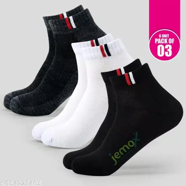 Polycotton Socks for Men (Multicolor, Set of 3)