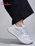 Solid Synthetic Sneakers for Women 