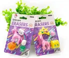 Unicorn Eraser 4 Pcs Set with Stacking Pencil Pearls Moti Design 4pcs 