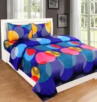 Polycotton Printed Double Bedsheet with 2 Pillow Covers 