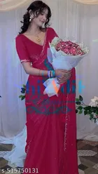Jimmy Choo Embellished Saree For Women, Pink