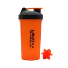 Plastic Gym Shaker Bottle with Blender Ball (Red & Black, 700 ml)