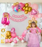 Barbie Theme 9th Birthday Balloon Decoration Kit For Kids, Multicolor, Pack Of 80