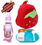 Fabric Backpack with Lunch Box & Water Bottle for Kids 