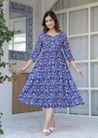 Rayon Kurti for Women, Blue 