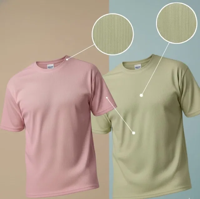 Polyester Round Neck T-shirt for Men, Multicolour, Pack of 2 (M)