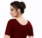 Readymade Stretchable Polyester Blouses for Women ,Wine 