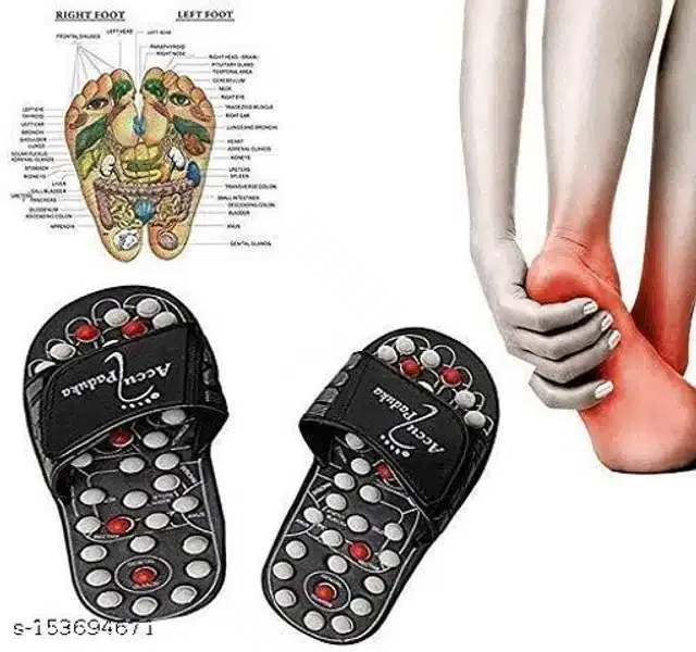 Yoga Paduka Acupressure Slipper for Men & Women (Black, 5)