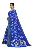 Linen Bandhani Saree for Women 