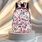 Fabric Backpack Bag, White