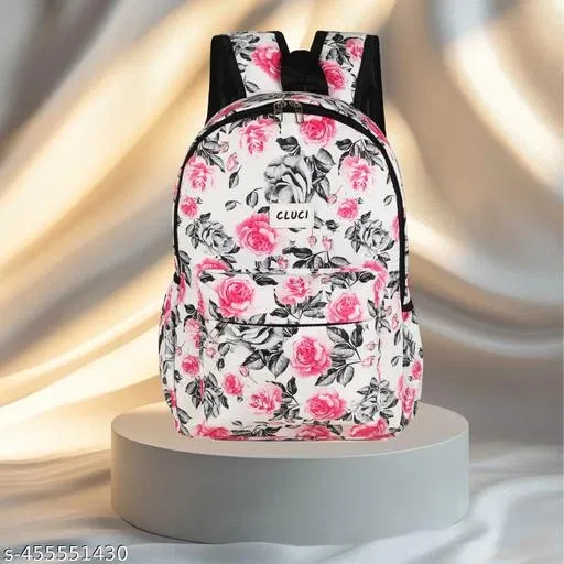 Fabric Backpack Bag, White