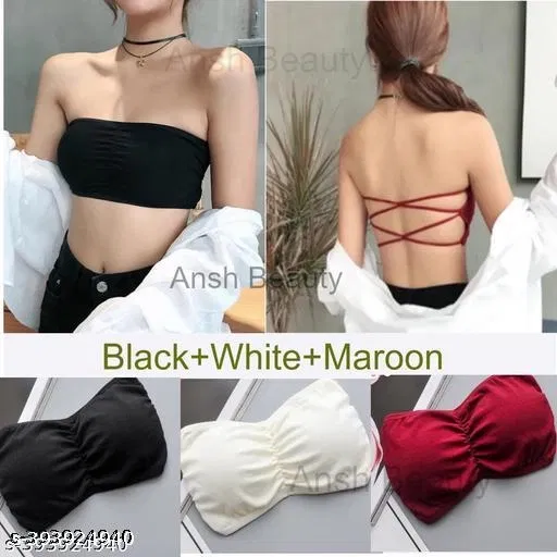 Lycra Bra for Women & Girls, Multicolour, Pack of 3 (30A)