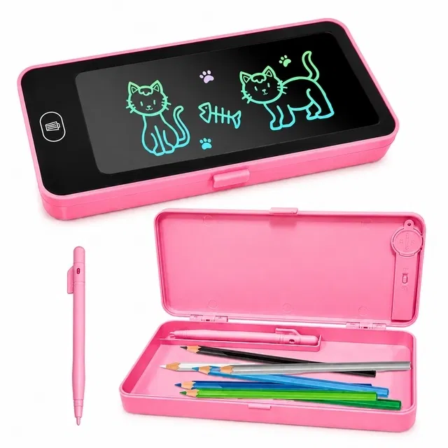 Writing Tablet Pencil Case for Kids – 2 in 1 LCD Digital Slate for Kids, E-Note Pad, Pencil Box for Kids, Doodle Writing Board for School Going (Pack of 1)