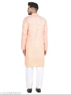 Cotton Blend Checked Kurta with Pyjama for Men 