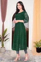 Net Kurti for Women,  Green  