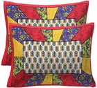 Jaipuri Cotton Double Bedsheet with 2 Pillow Covers | 80x90 Inch | Floral Patch | Traditional Rajasthani Print