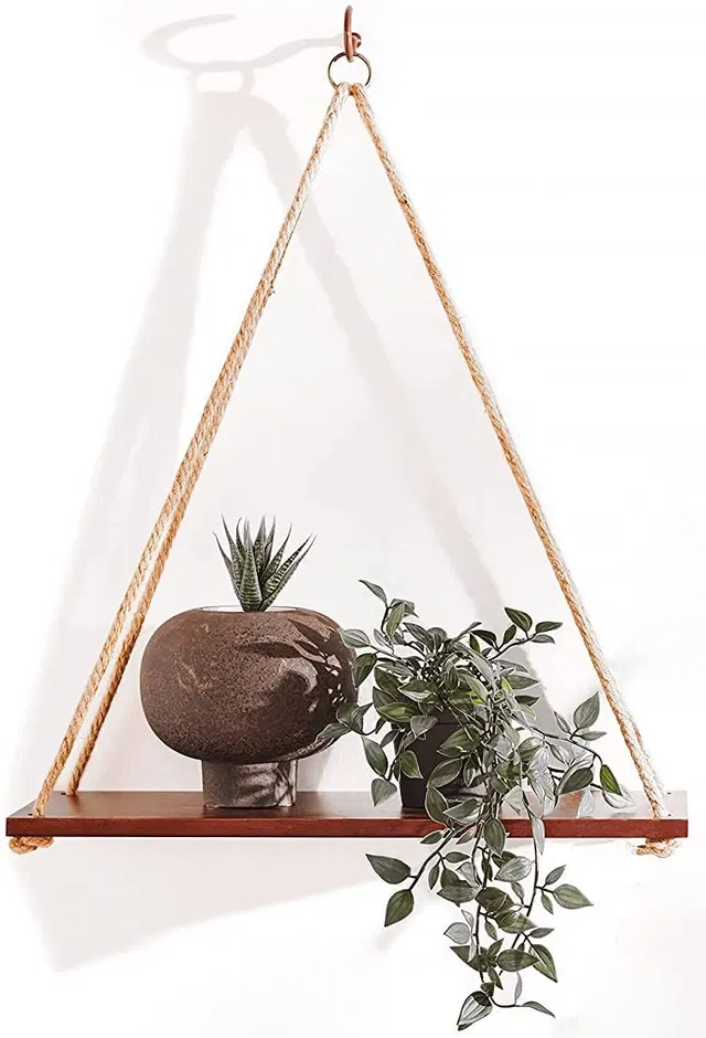 KC Arts Rope Shelves Wall Hanging 8x12inch