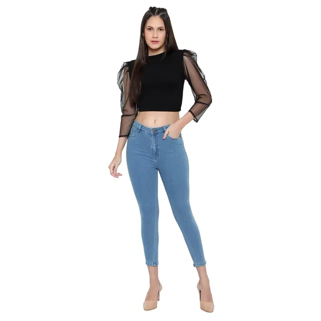 Demin Skinny Jeans for Women, Blue (28)