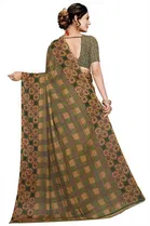 Kanooda Prints Georgette Women Saree With Un-stitched Blouse 