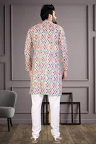 Cotton Blend Printed Kurta for Men 