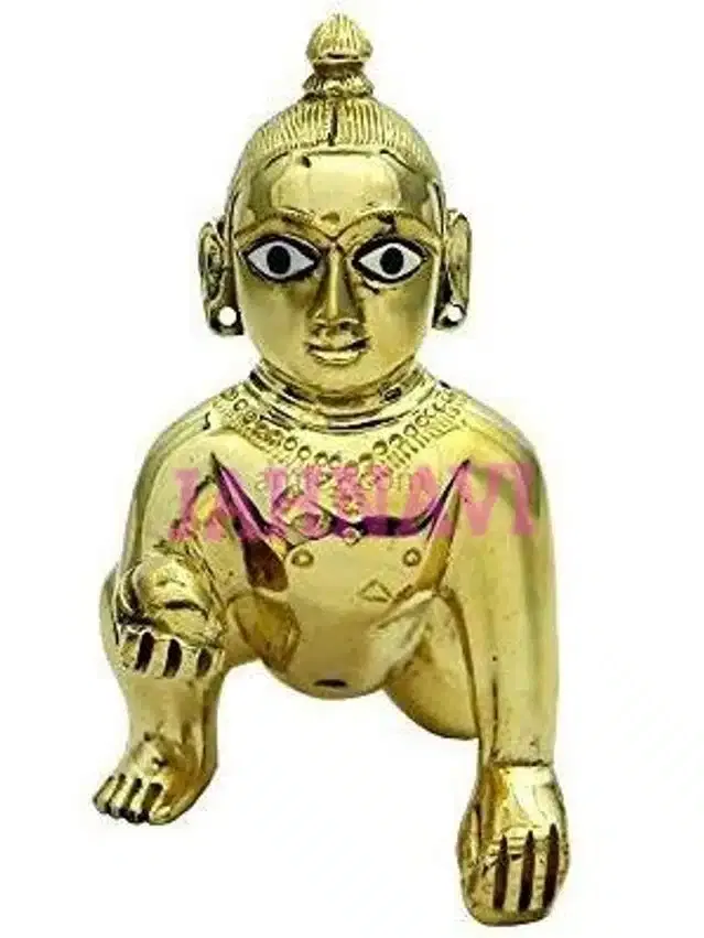 BHARDWAJ RETAILS Laddu Gopal Brass Idol (Assorted) (Pack of 1) (BR92)