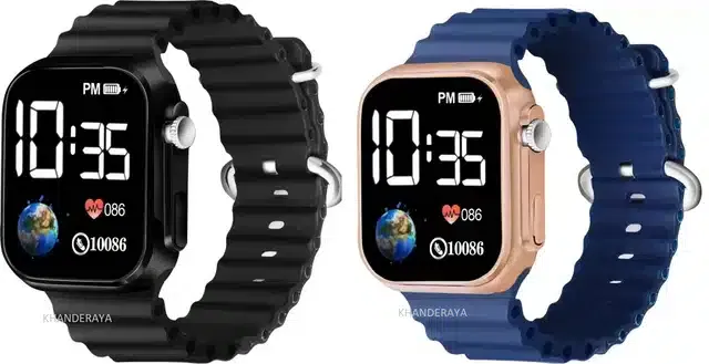 Electronic LED Digital Watch for Kids (Multicolor, Pack of 2)