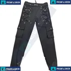 Lycra Cargo Trousers for Men (Black, 30)
