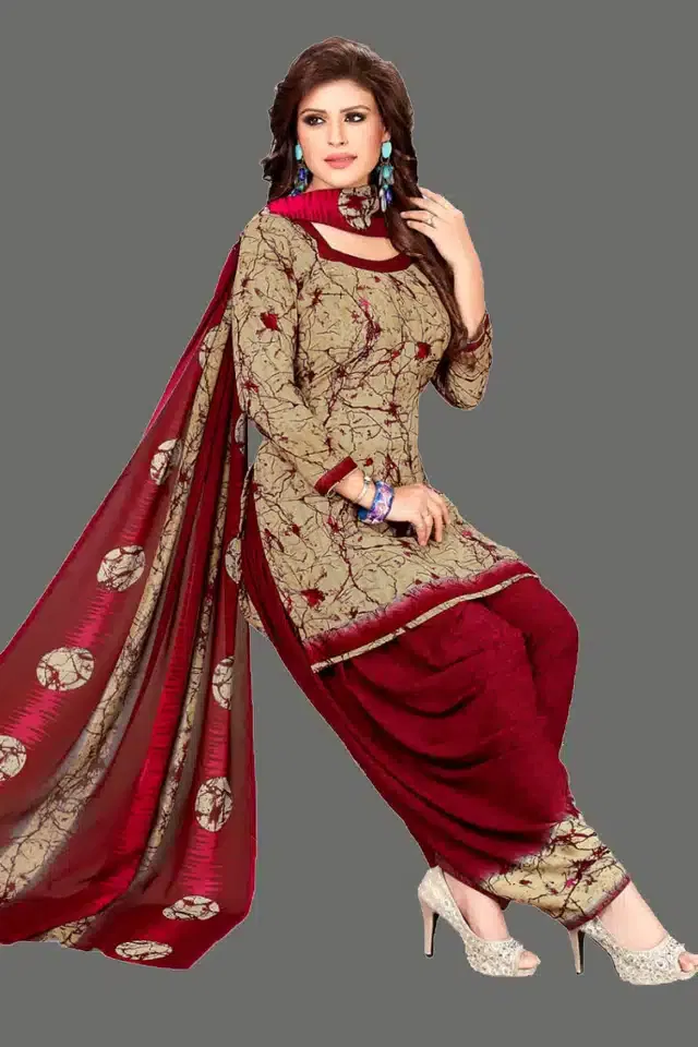 Unstitched Dress Material for Women & Girls (Red)