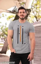 Half Sleeves T-Shirts for Men (Grey, S)