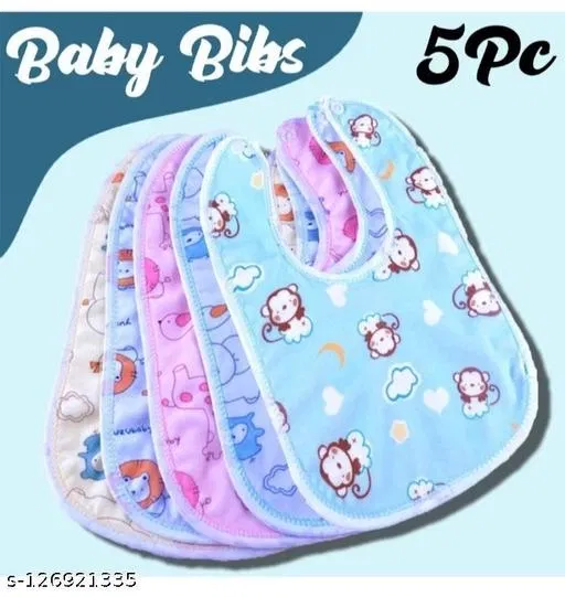 Baby Buttoned Bibs Pack Of 5 Waterproof