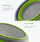 Kitchen Foldable Silicone Strainer Colanders, Collapsible Colanders with Handles, Space-Saver Folding Strainer Colander for Draining Pasta, Vegetable 