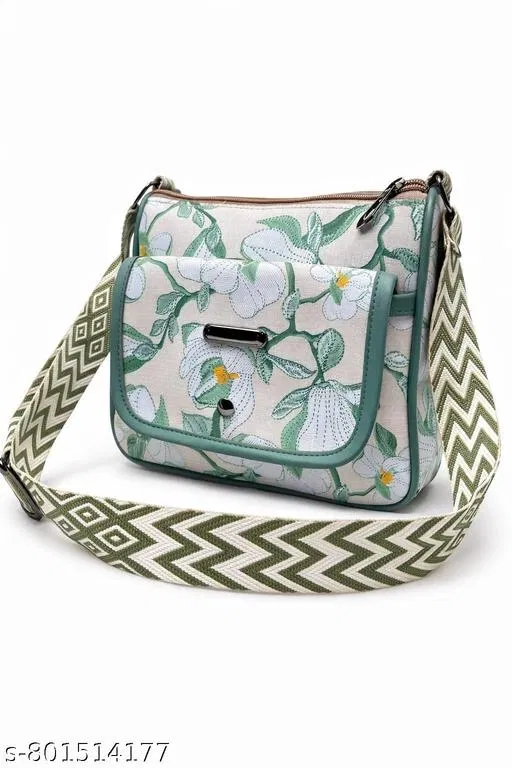 TRUE FASHION. Sling Bag for Women (Green, Free size)