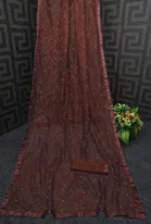 Net Solid Saree for Women 