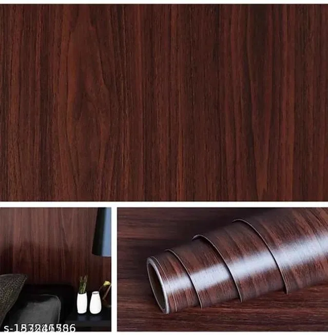 Bliss Vinyl Wallpaper for Home (Brown, 45x250 cm)