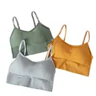 Cotton Blend Lightly Padded Wire Free Sports Bras for Women 
