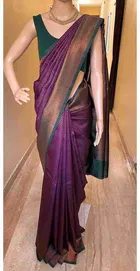Litchi Silk Woven Design Saree for Women, Purple 