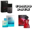 Combo of CFS Rose Lady with Black & Blue Perfumes for Men & Women (40 ml, Pack of 3)