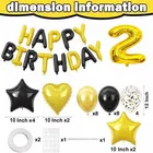 2nd  Happy Birthday Balloon Decoration Kit Golden & Black, Set Of 1