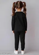 Cotton Blend Clothing Set for Girls, Black 